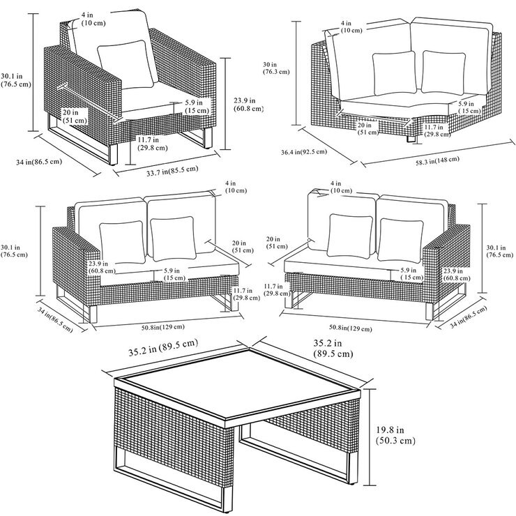 Agio Metro 5 Piece Sectional Woven Patio Set | Costco UK