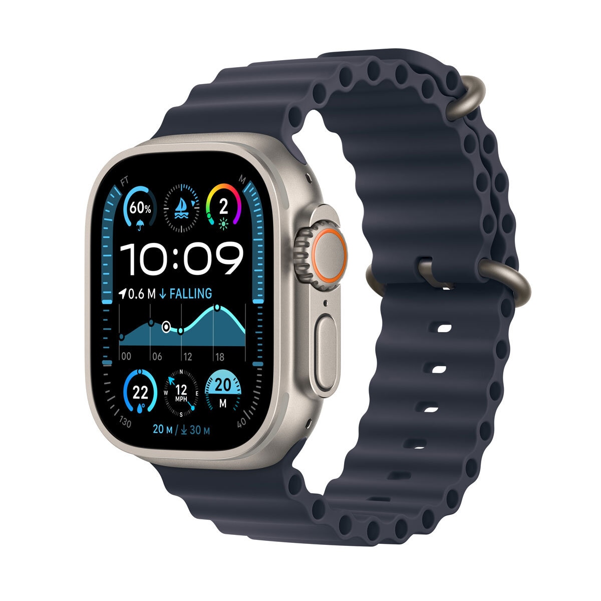 Buy Apple Watch Ultra 2 GPS + Cellular, 49mm Titanium Case with Navy Ocean Band, MX4D3QA/A at costco.co.uk