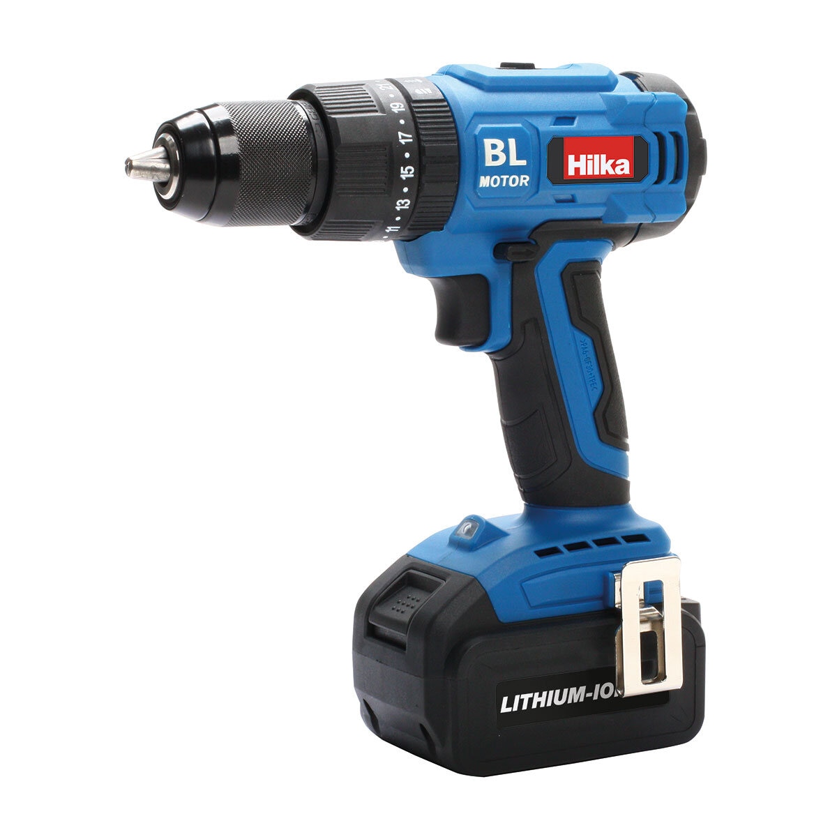 Hilka 18v Brushless Combi Drill Package with Two 4.0Ah Ba