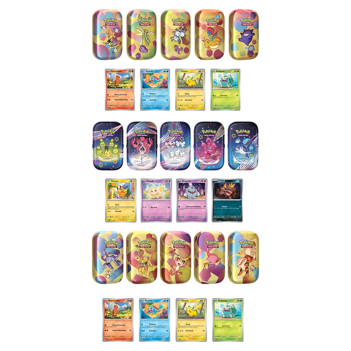 Pokémon 5 Mini Tins + 4 Promo Cards (6+ Years)