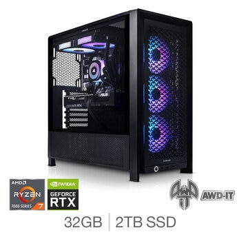 AWD-IT Frame 7 Ti, AMD Ryzen 7, 32GB RAM, 2TB SSD, NVIDIA GeForce RTX 5070 Ti, Gaming Desktop PC