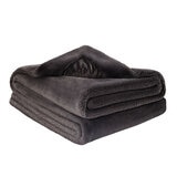 Mon Chateau Foldover Faux Fur Throw in Grey, 152 x 177 cm