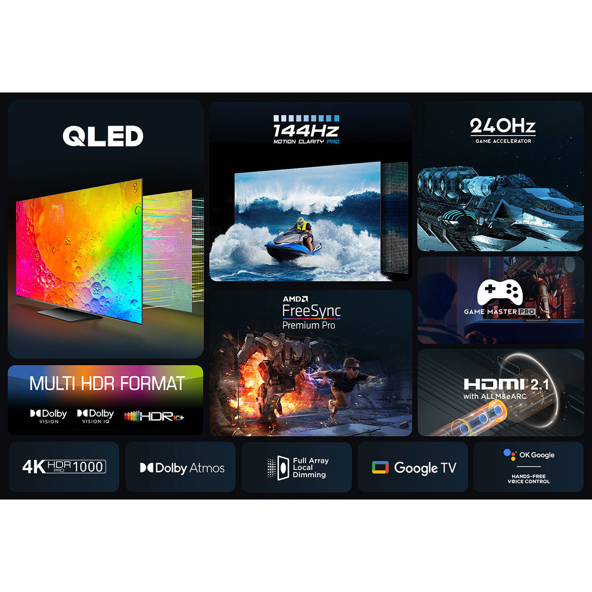 TCL 65C745K 65 Inch QLED 4K Ultra HD 144Hz Smart TV