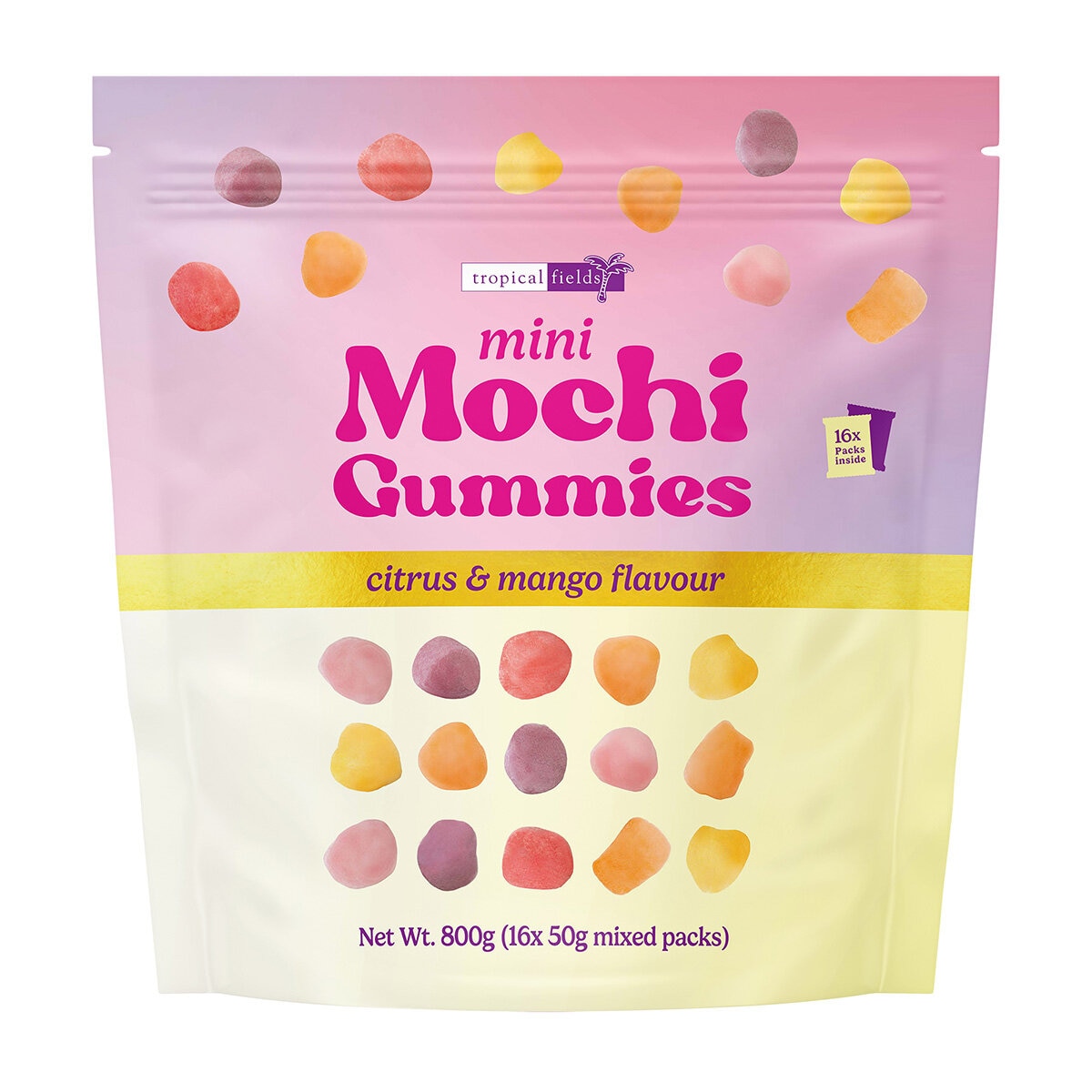 Tropical Fields Mini Mochi Gummies 800g, 16 x 50g |Costc...