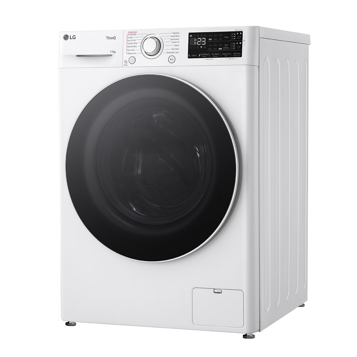 Angled view F4Y511WWLA1 11kg 1400 rpm Washing Machine, A Rated in White