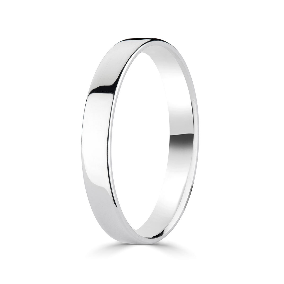 3.0mm Basic Light Court Wedding band. Platinum