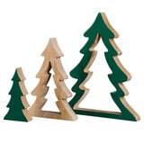 Decorative Wooden Nesting Trees, Green