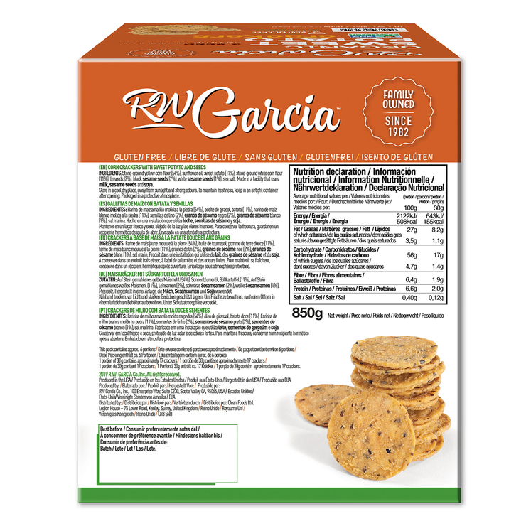 Rw Garcia 3 Seed Sweet Potato Crackers 850g Costco Uk