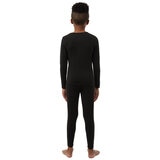 32 Heat Kids Plush Base Layer Set in Black, Large