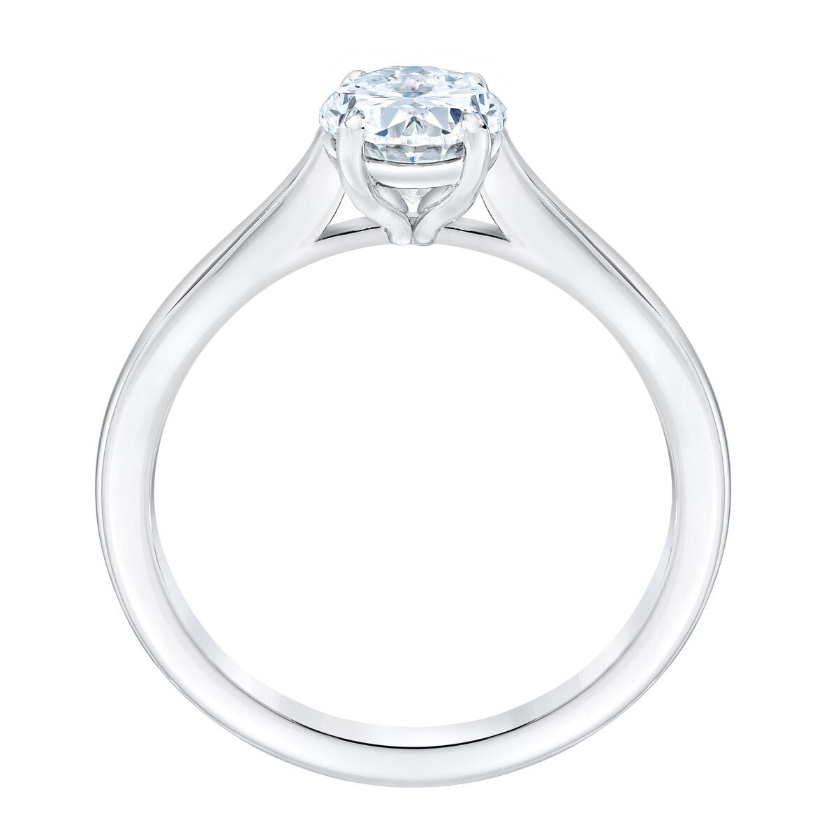 1.00ct Oval Cut Diamond Solitaire Ring, Platinum