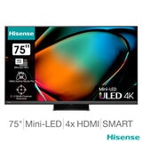 Hisense 75U8KQTUK 75 Inch Mini LED 4K UHD Smart TV