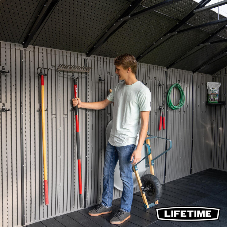 Lifetime 20ft x 8ft (6 x 2.4m) Rough Cut Dual Entry Outdoor Storage Shed - Model 60456 Lifetime 20ft x 8ft (6 x 2.4m) Rough Cut Dual Entry Outdoor Storage Shed - Model 60456