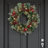 Buy 30" Decorated Red Wreath Lifestyle image 2 at costco.co.uk