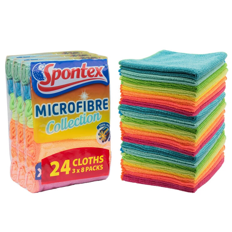 Spontex Microfibre Cloths, Pack Of 24 | Costco UK