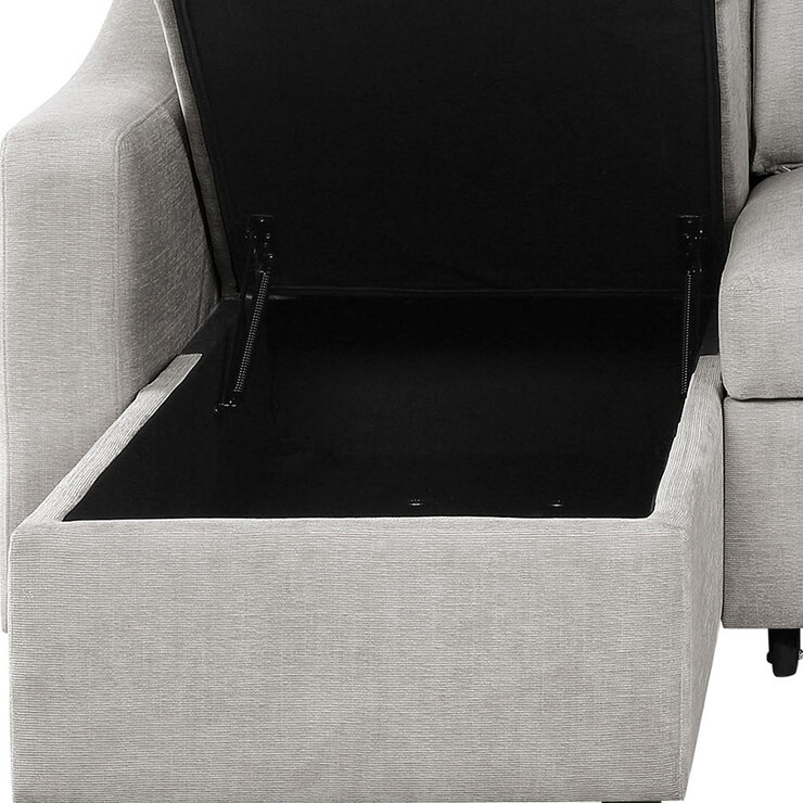 Coddle Aria Beige Fabric Convertible Sofa Bed with Chaise Coddle Aria Beige Fabric Convertible Sofa Bed with Chaise