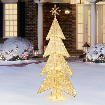 7ft (2.1m) String Lighted Tree with 2000 Warm White LED Lights