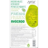 Nutrition label for 1kg Bag of Syros Frozen Avocado Halves