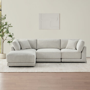 Aiden & Ivy Dayna Grey Fabric 4 Piece Modular Sofa Aiden & Ivy Dayna Grey Fabric 4 Piece Modular Sofa