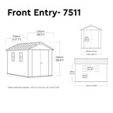 Keter Newton Plus 7ft 6" x 11ft 5" (2.3 x 3.5m) Storage Shed with Front Entry