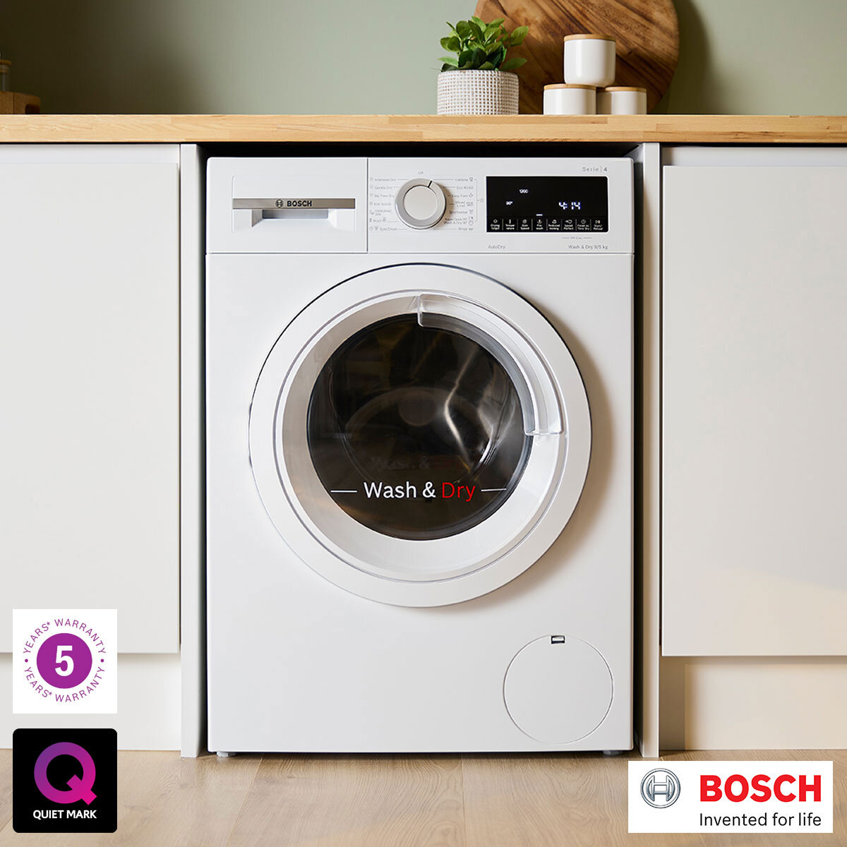 Bosch WNA144V9GB Series 4 9/5kg Washer Dryer, E Rated in White