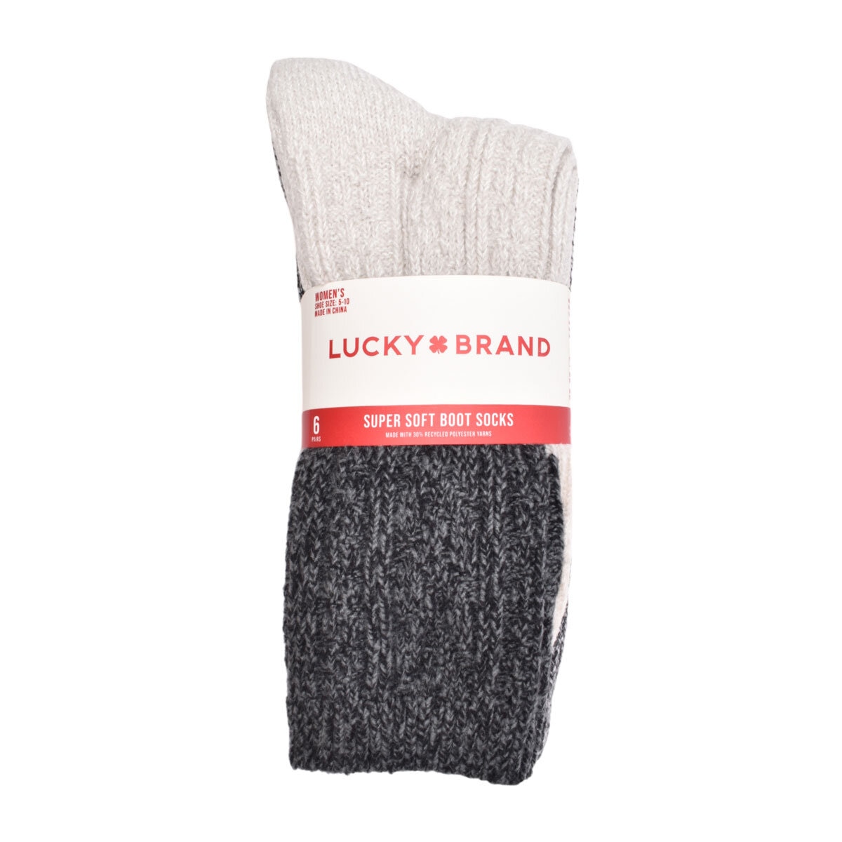 Lucky Cozy Boot Sock, 6 Pack