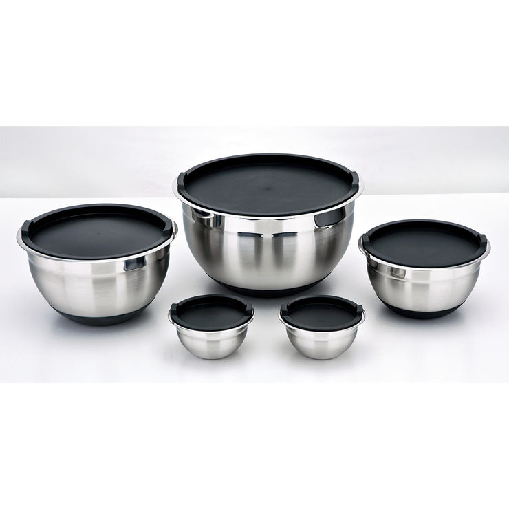 Kirkland Signature Stainless Steel Mixing Bowls 5 Piece Set With Lids   11598328365086 