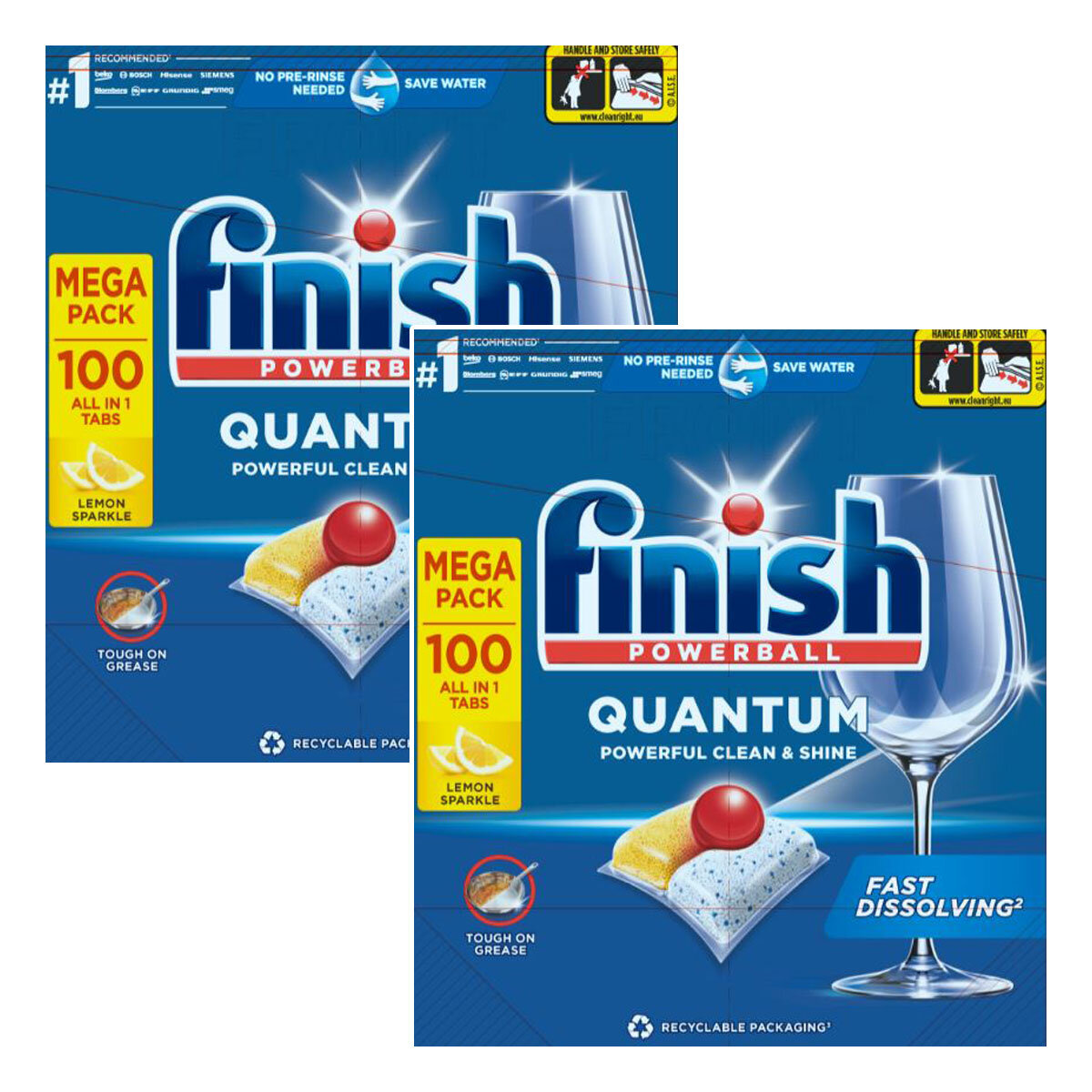 Finish Powerball Quantum Dishwasher Tablets, 2 x 100 Pack