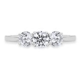 1.00ctw Round Brilliant Cut Diamond 3 Stone Ring, 18ct White Gold