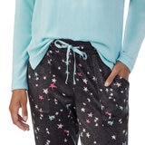 Jane & Bleeker Women's Silky Plush 2 Piece Pyjama Set