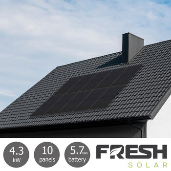 Fresh Solar 4.3kW Solar PV System [10 Panels] with 5.76kW Fox Battery - Fully Installed