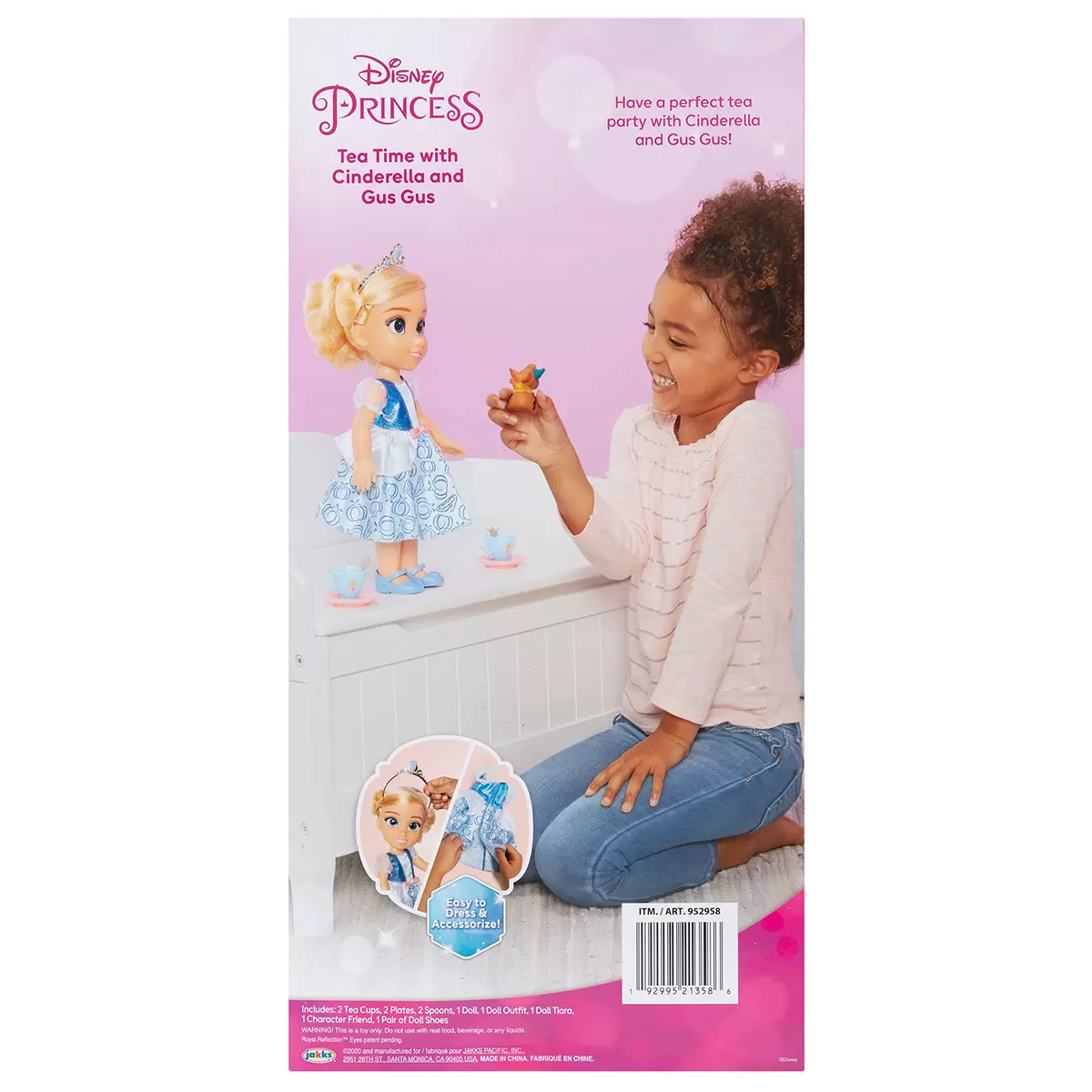 Buy Disney Tea Time Party Doll Cinderella & Gus Gus Back of Box Image at Costco.co.uk