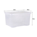 Wham 60L Crystal Clear Plastic Box and Lid - 5 Pack