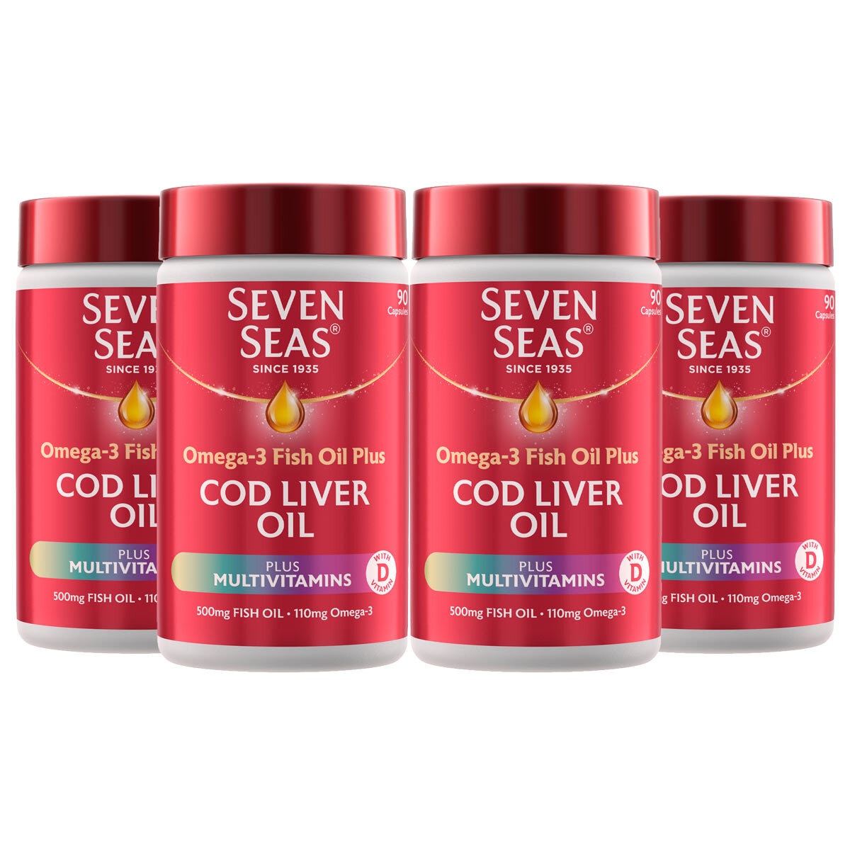 Seven Seas Cod Liver Oil Plus Multivitamins 4 X 90 Capsules