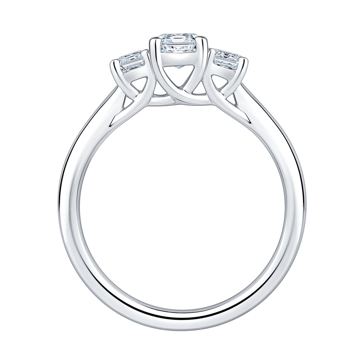 1.20ctw Emerald Cut Diamond 3 Stone Ring, Platinum