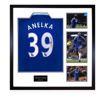 Nicholas Anelka Chelsea Signed Home Framed Shirt, including 3 Photos