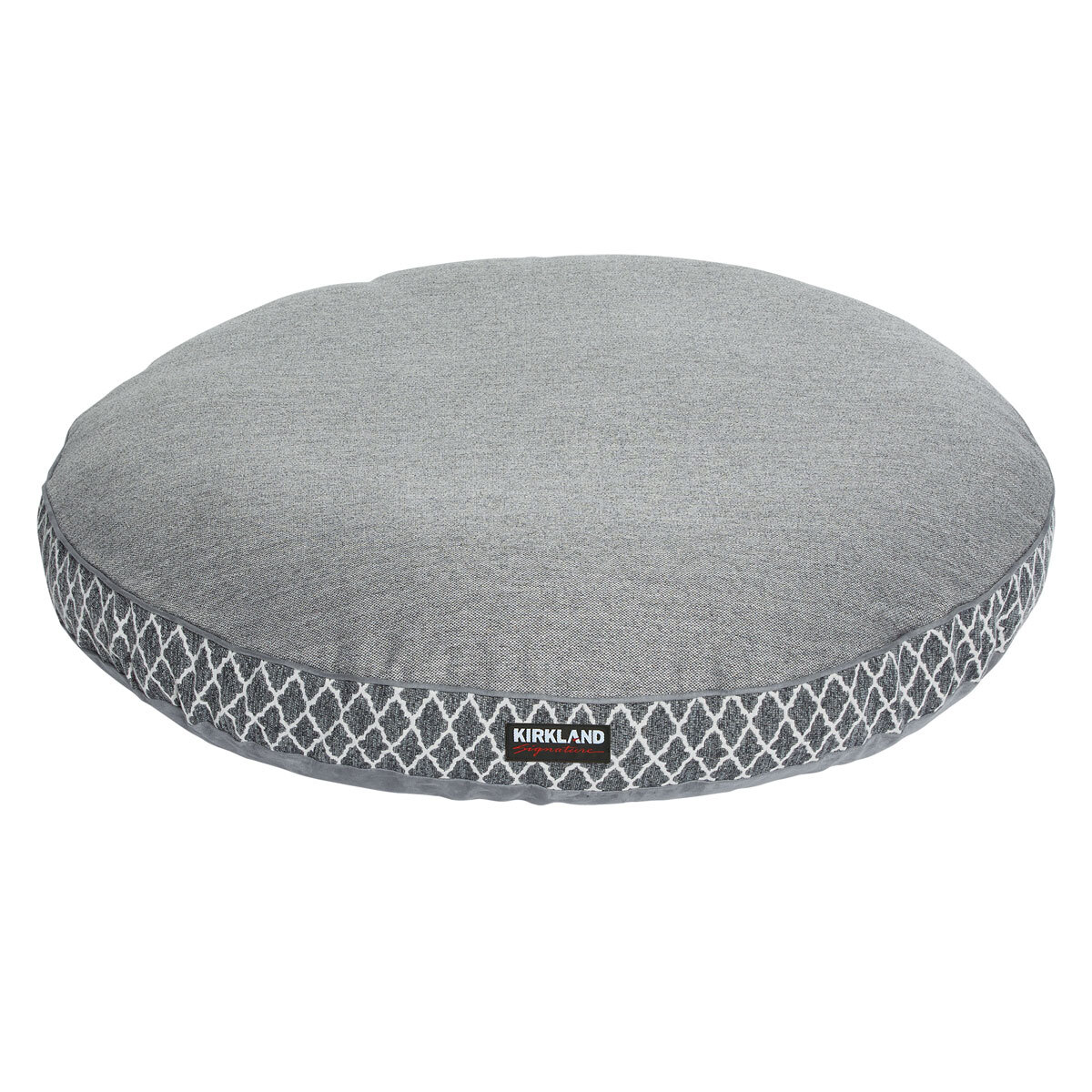 Kirkland Signature Round Pet Bed in Geometric Grey, 42"