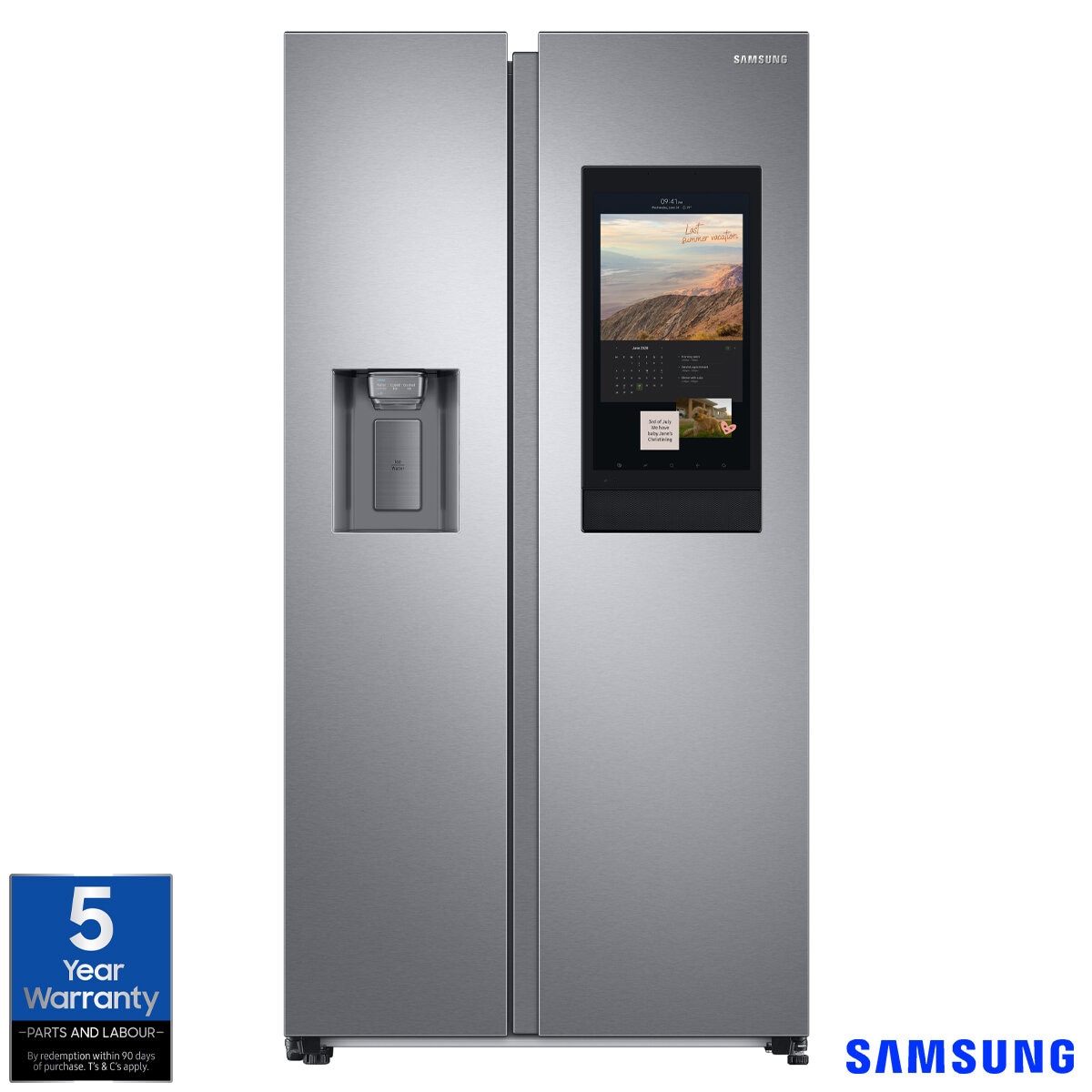 Samsung RS8000 Family Hub™ RS6HA8891SL/EU, Side by Side Fridge Freezer, E Rated in Silver