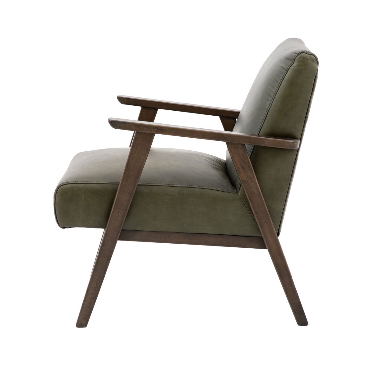 Gallery Neyland Green Leather Armchair