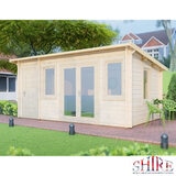 Installed Shire Rydal 44mm Log Cabin 17 x 10ft (5.1 x 3m)