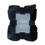 Life Comfort Textured Faux Fur Throw, 152 x 177 cm in Blue