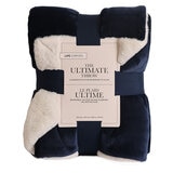 Faux fur throw in titan blue