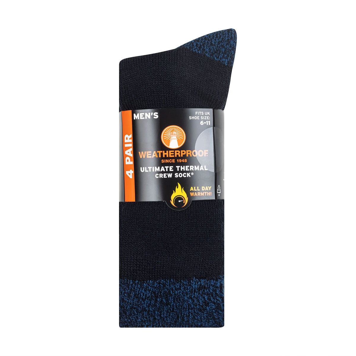 Weatherproof Mens Thermal Sock 4 Pack in Navy