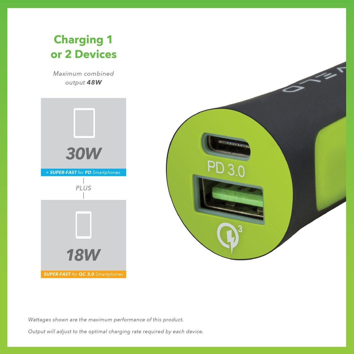 Buy Veld Travel Bundle: 2 Port Super Fast Travel Charger, Super Fast in Car Charger USB Port & USB Type C with Super Fast Cable (USB to Lightning) x 1M at Costco.co.uk