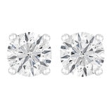 0.80ctw Round Brilliant Cut Diamond Stud Earrings, 14ct White Gold