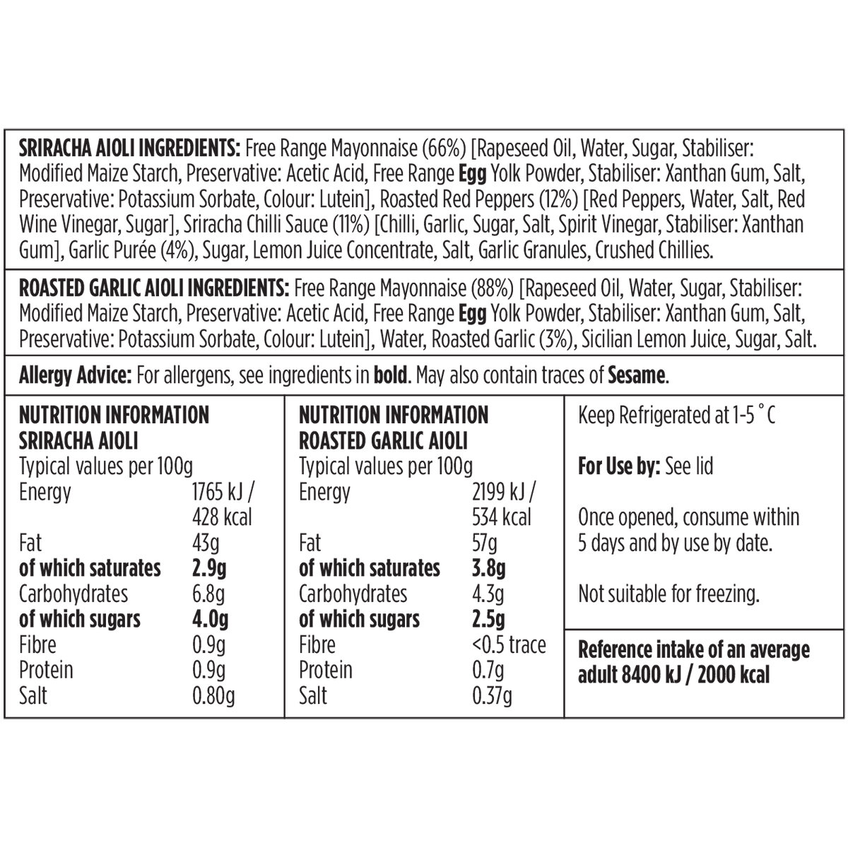 Orexis Aioli Duo Pack, 2 x 500g