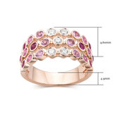 Pink Sapphire and 0.26ctw Diamond Ring, 14k Rose Gold