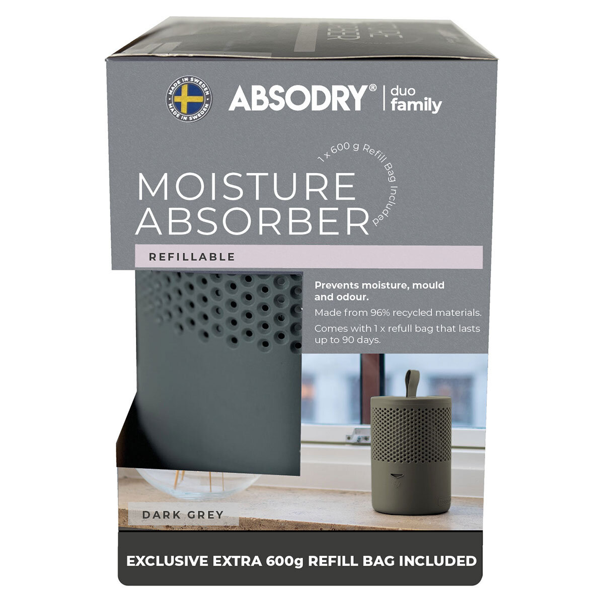 Absodry Moisture Absorber with 2 Refills