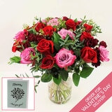 Valentine's 37 Stem Special Seasonal Rose Flower Bouquet with Greetings Card