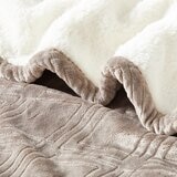 Etched Sherpa Velvet Blanket in Taupe