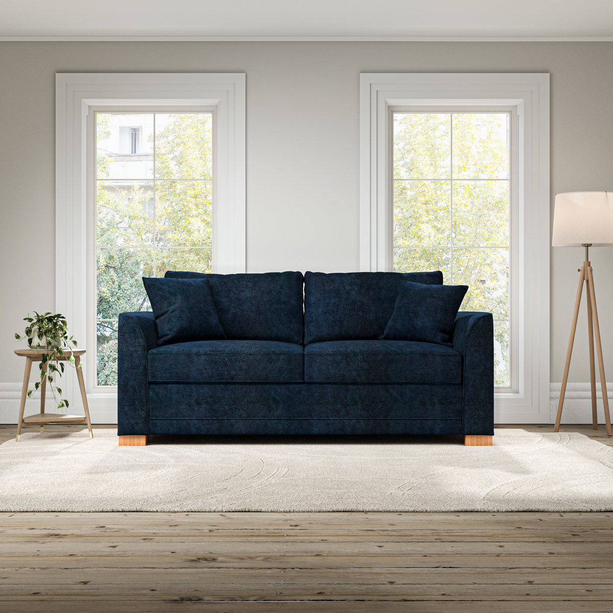 Devon Navy Fabric Sofa Bed